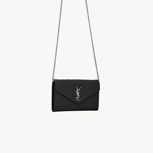 Yves Saint Laurent Black Crossbody Chevron Bag